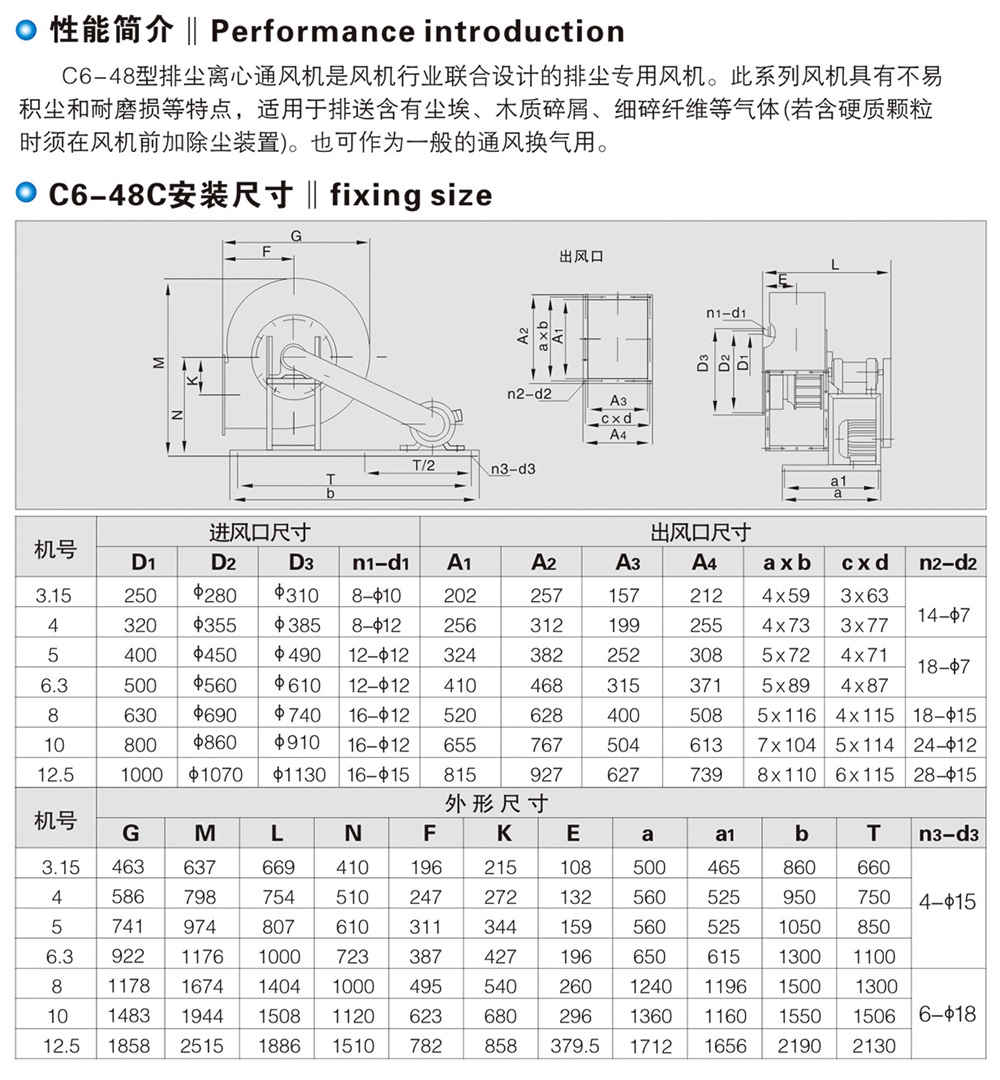 C6-48A、C式排塵離心通風機